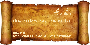 Andrejkovics Leonetta névjegykártya